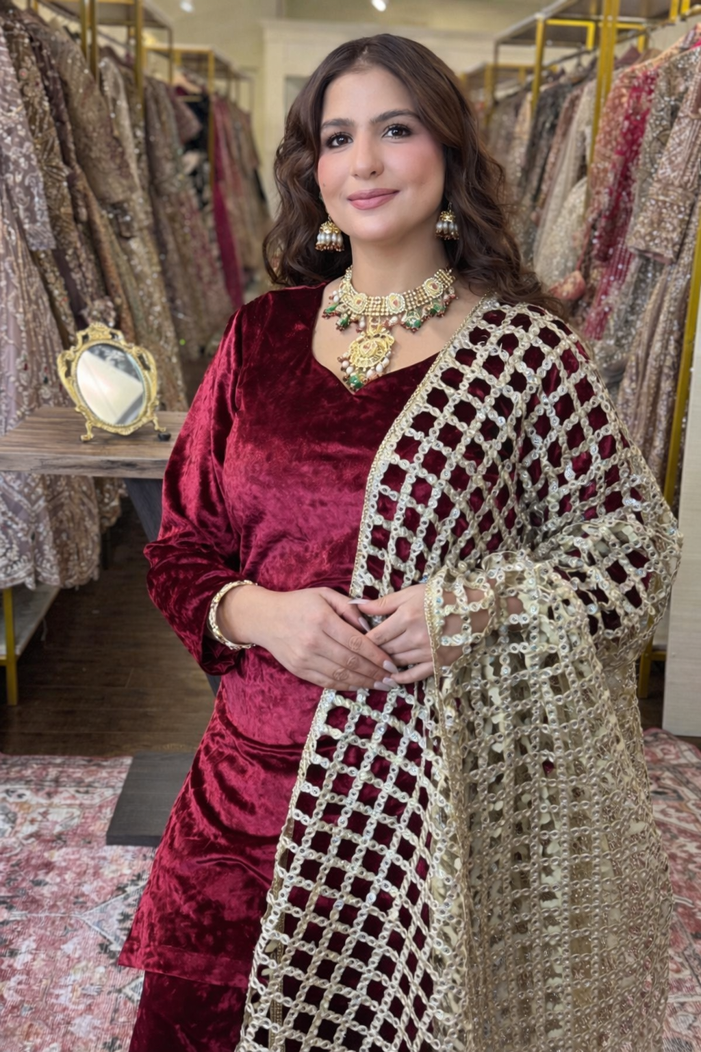 Mumtaz Mahal Jaal Dupatta Suit