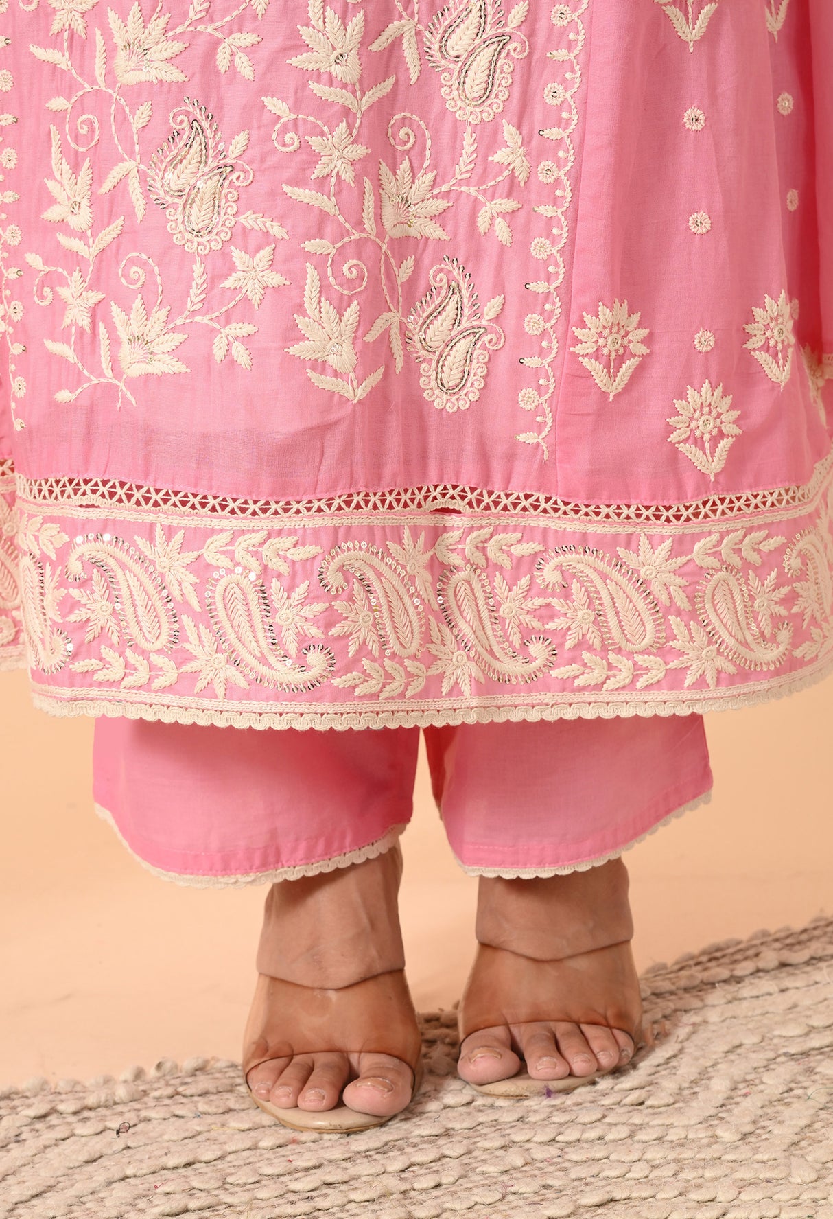 Gulaabi Noor – Baby Pink Embroidered Suit