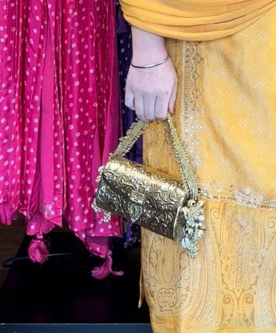 Gold brass bag