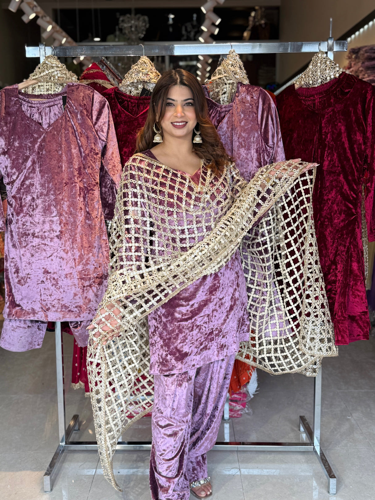 Mumtaz Mahal Jaal Dupatta Suit