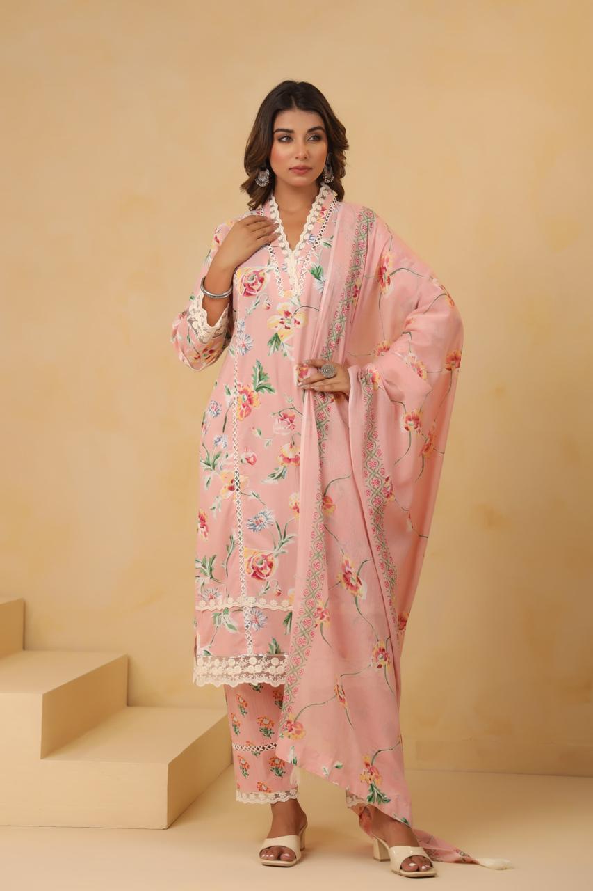 floral printed suit