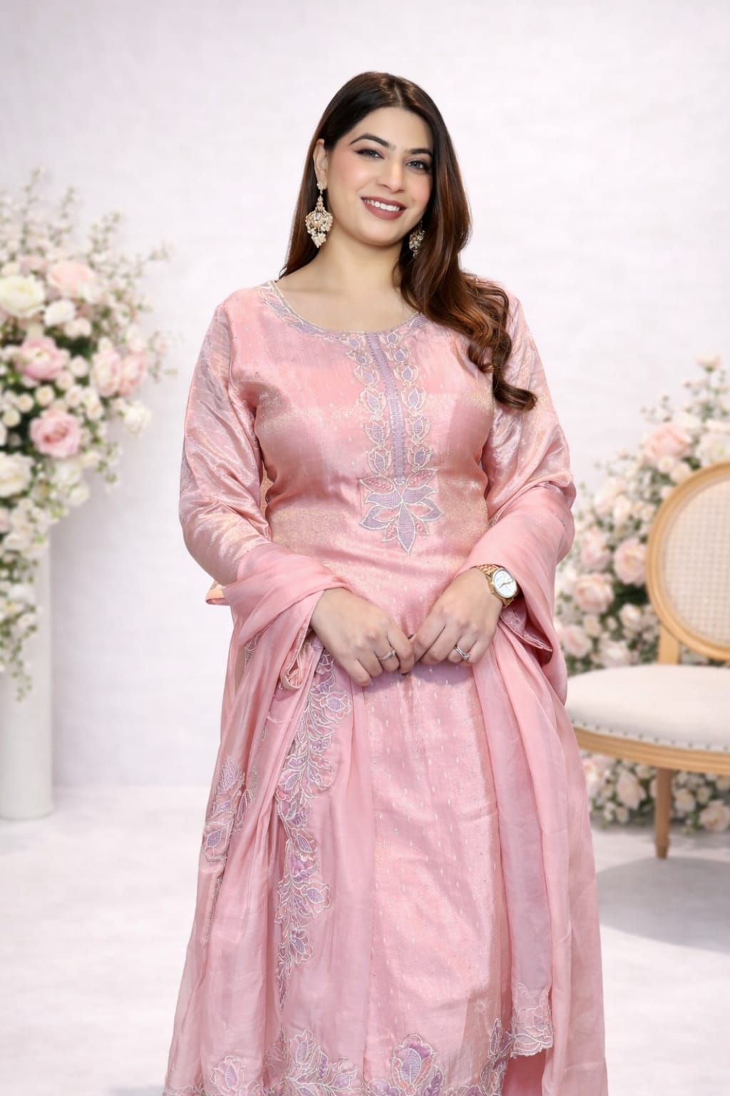 PINK AND BEIGE SUIT