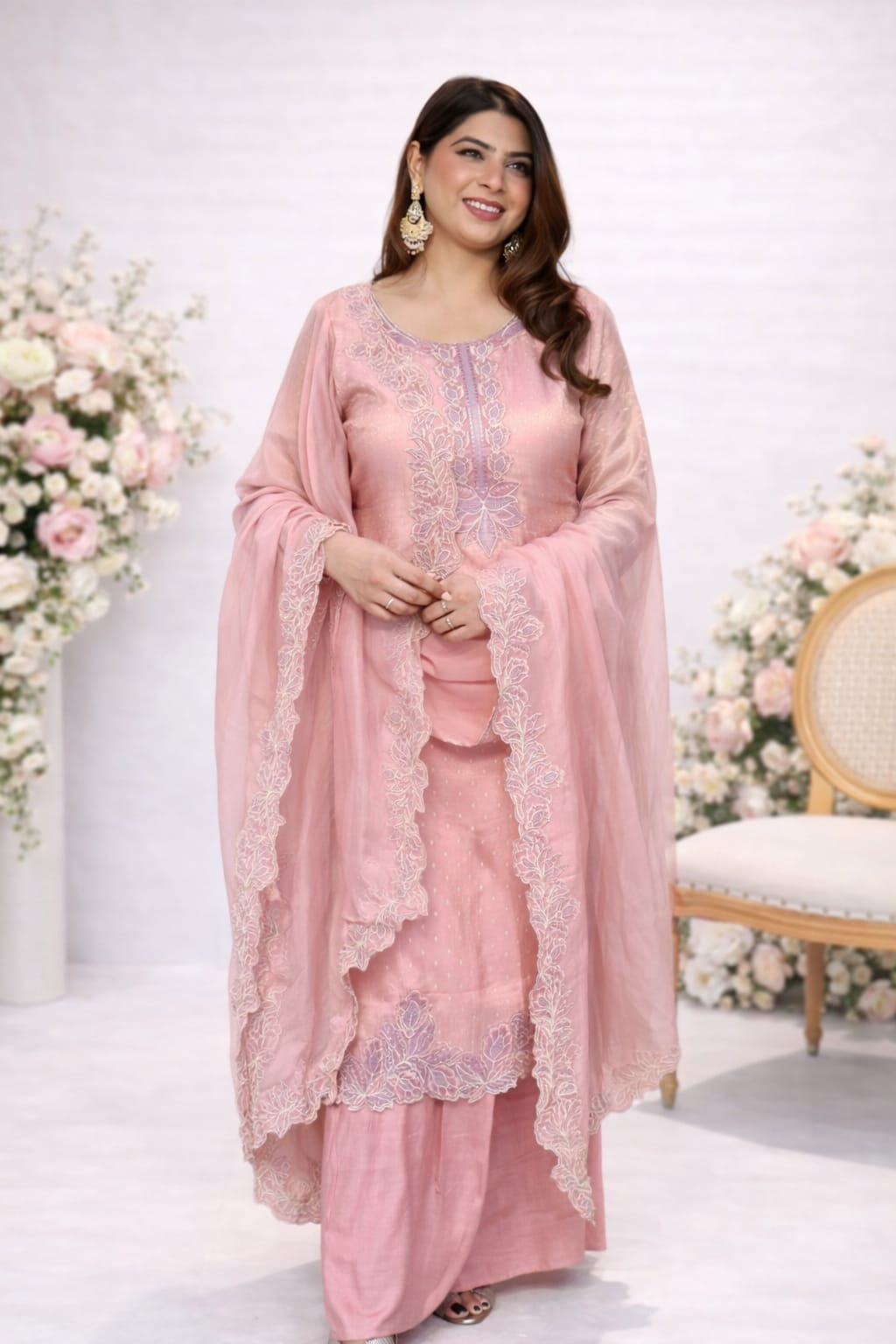 PINK AND BEIGE SUIT