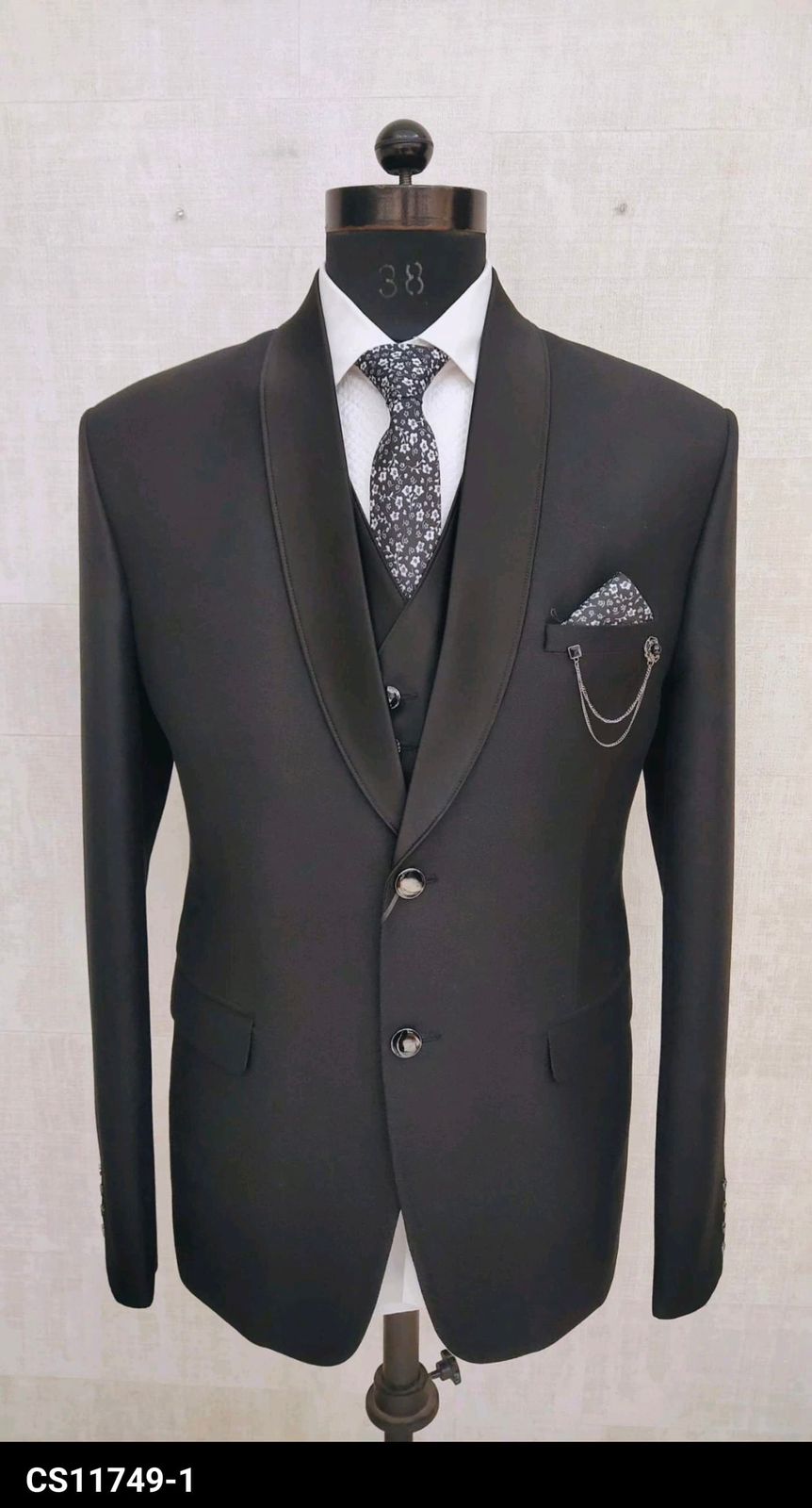 Forte Black Slim Fit Wedding Suit