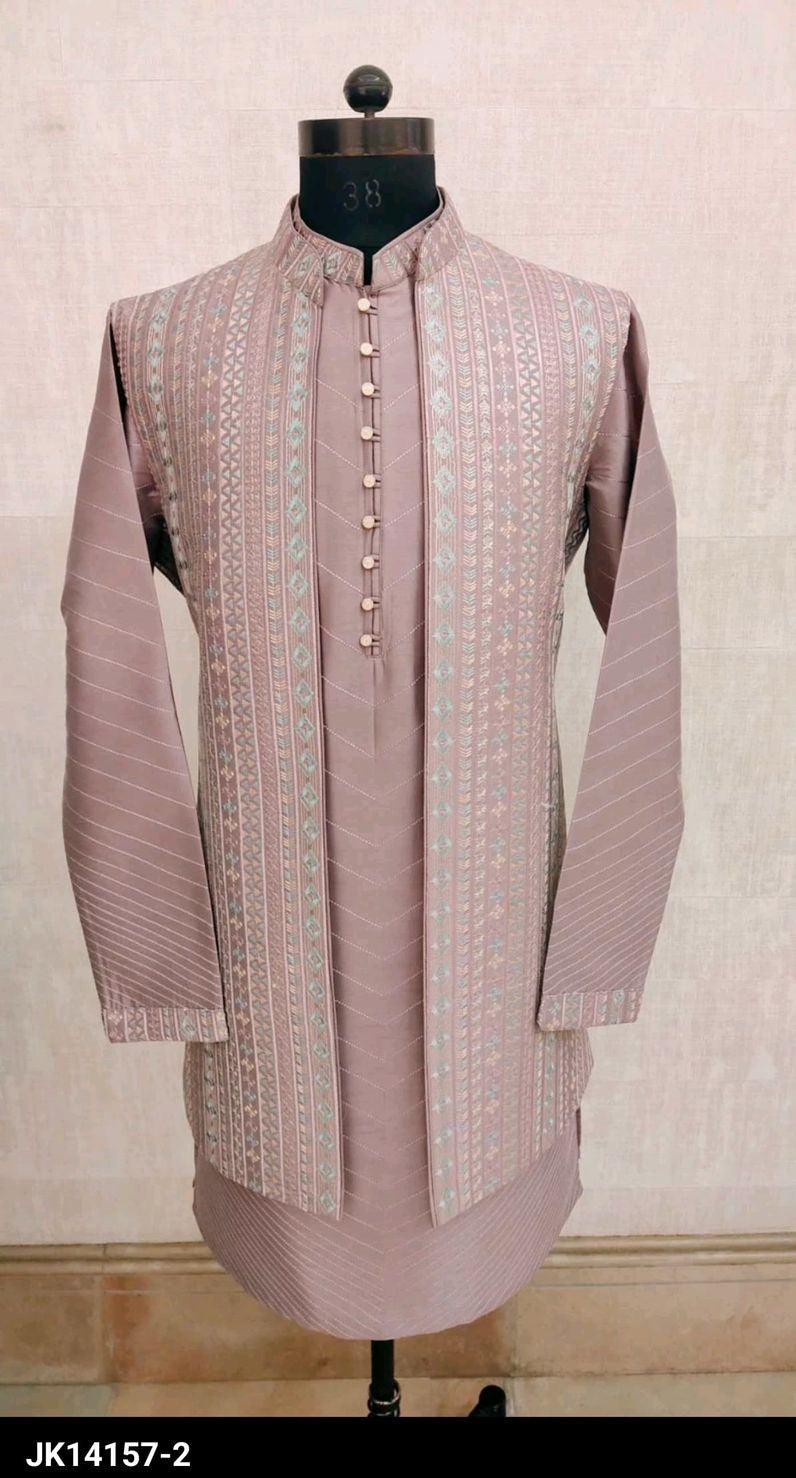 Peach Pink kurta jacket set