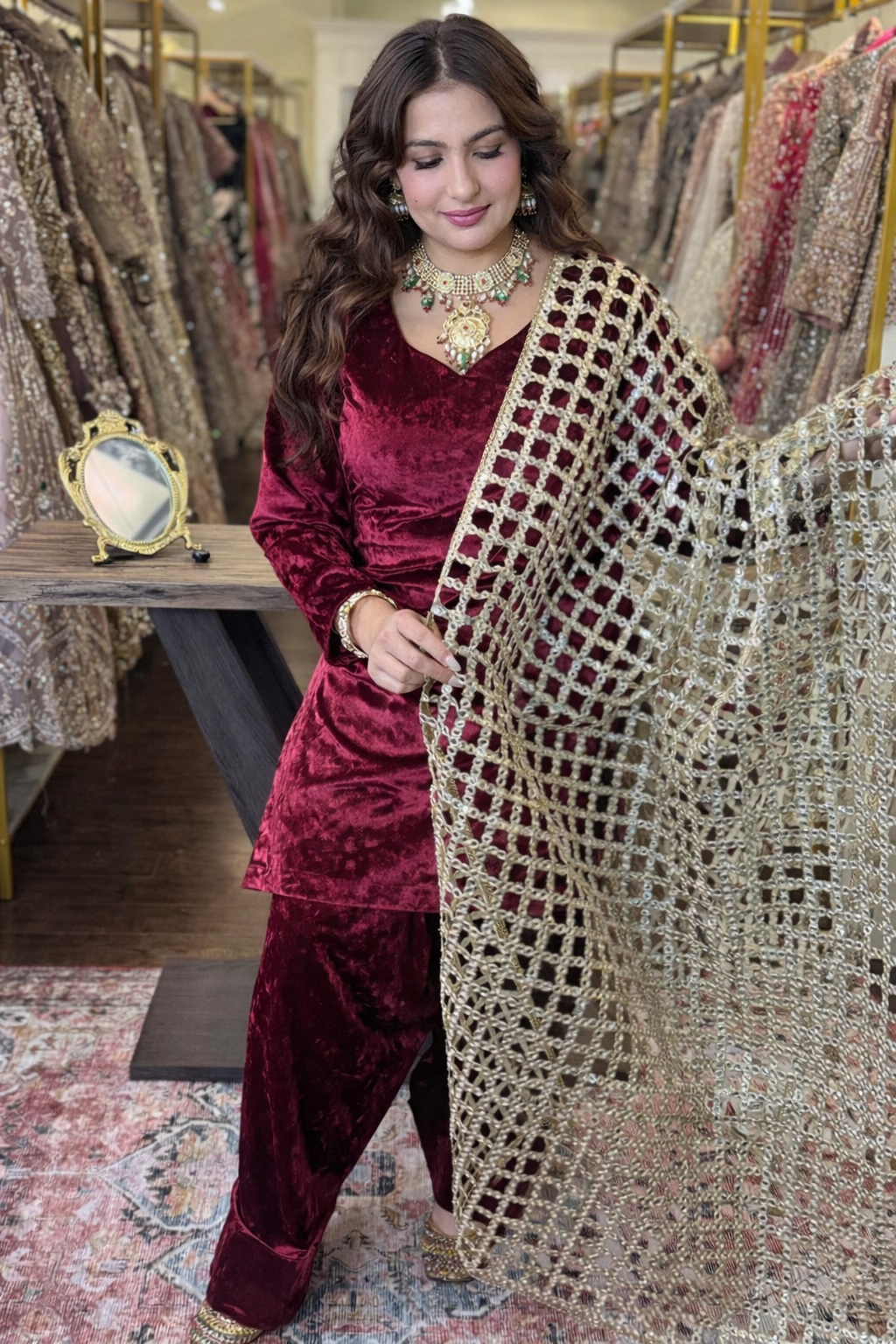 Mumtaz Mahal Jaal Dupatta Suit