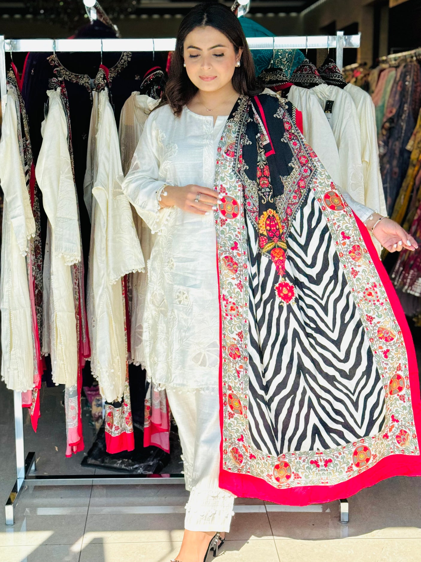 PAKISTANI ZEBRA PRINT SUIT