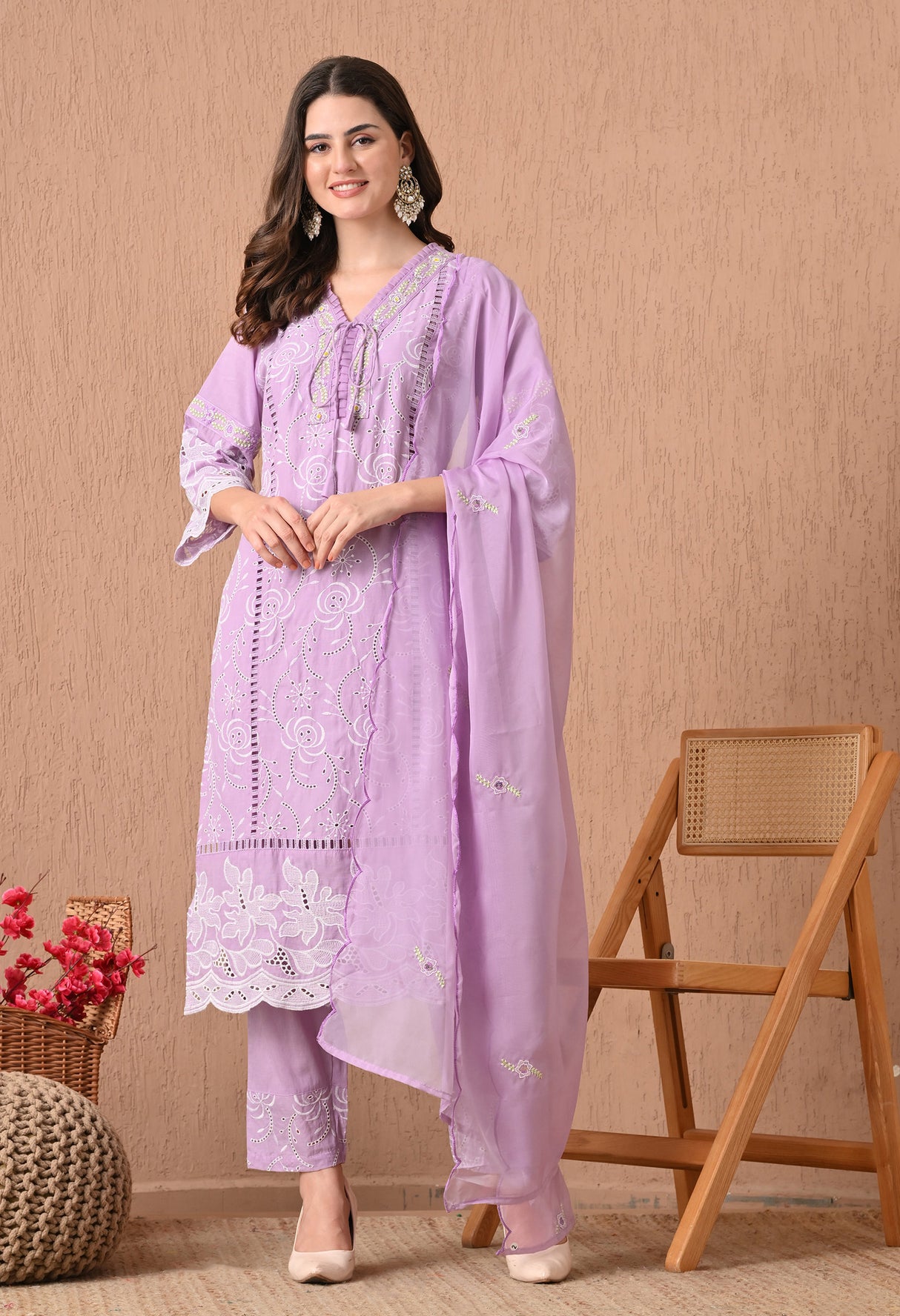 Noori Gulab - Baby Pink Embroidered Grace Set