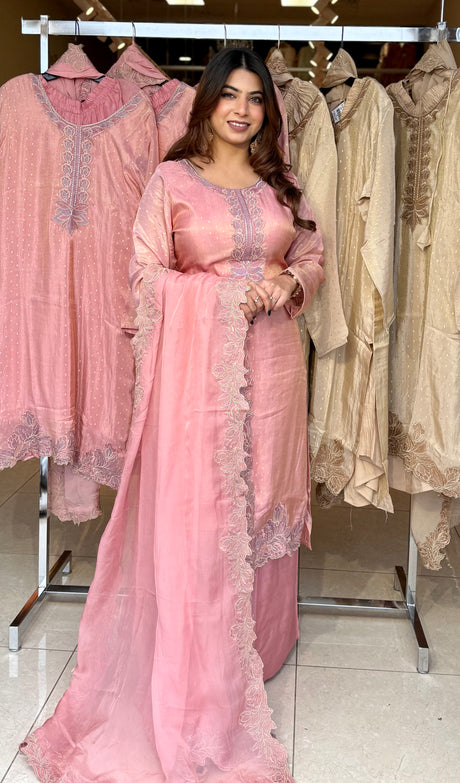 PINK AND BEIGE SUIT