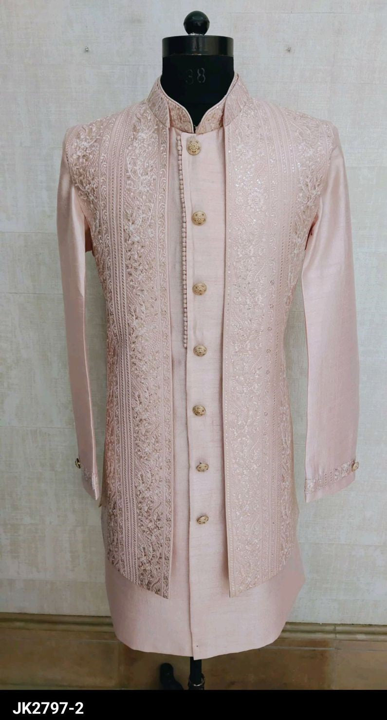 Light Pink Embroidered waist coat