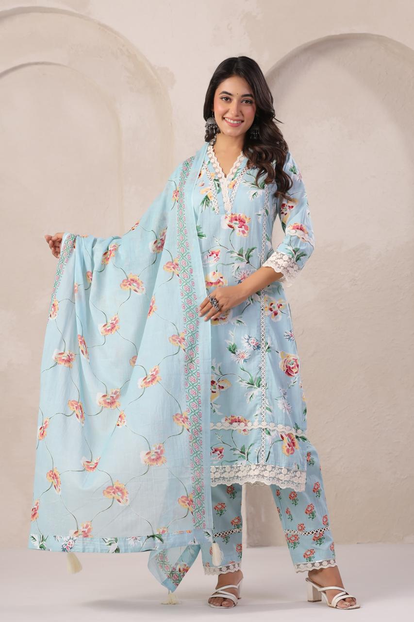 floral printed suit