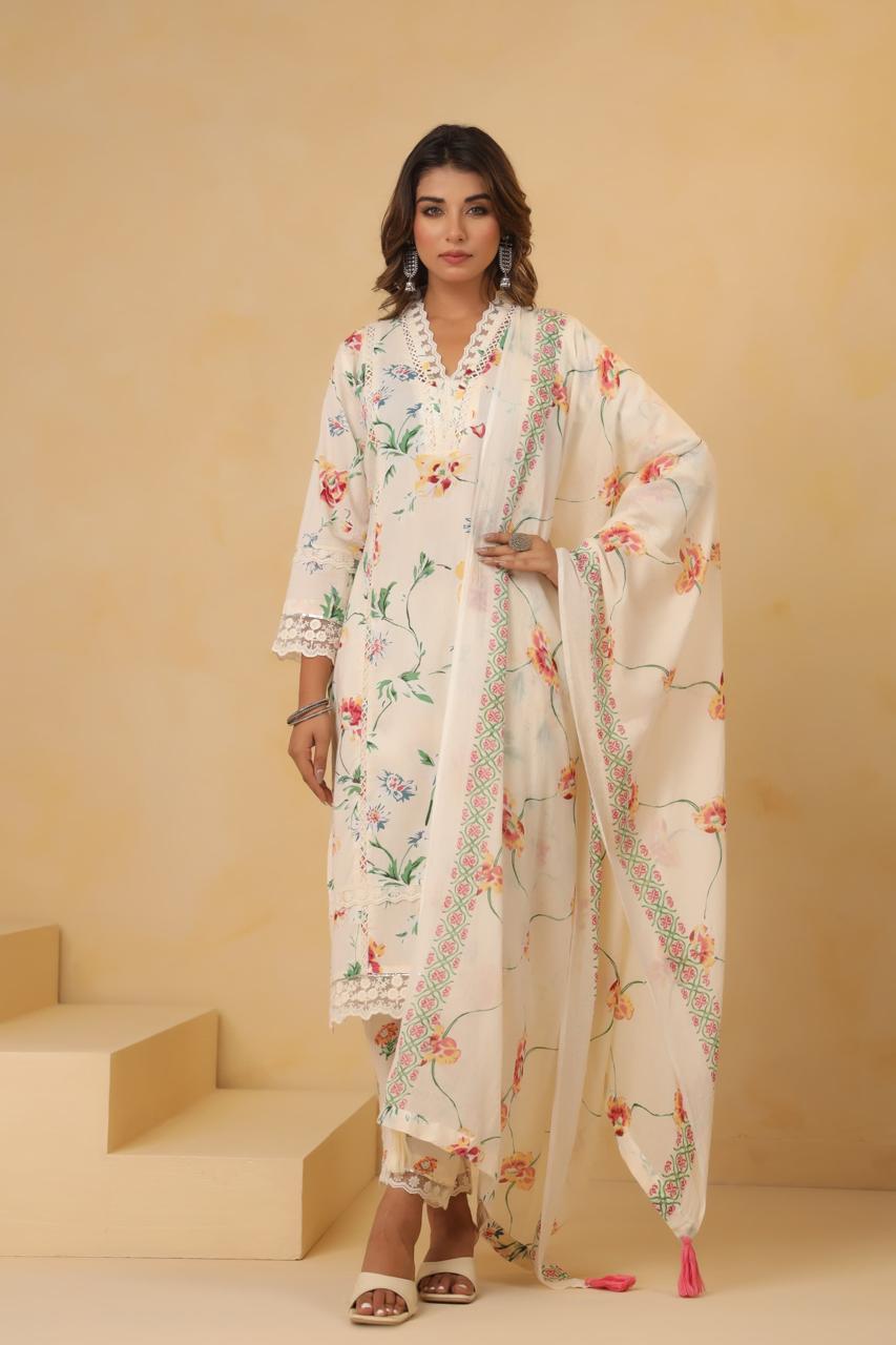 floral printed suit