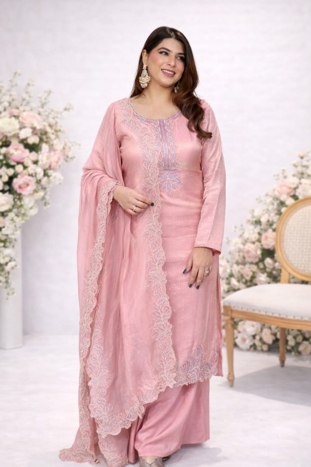 PINK AND BEIGE SUIT