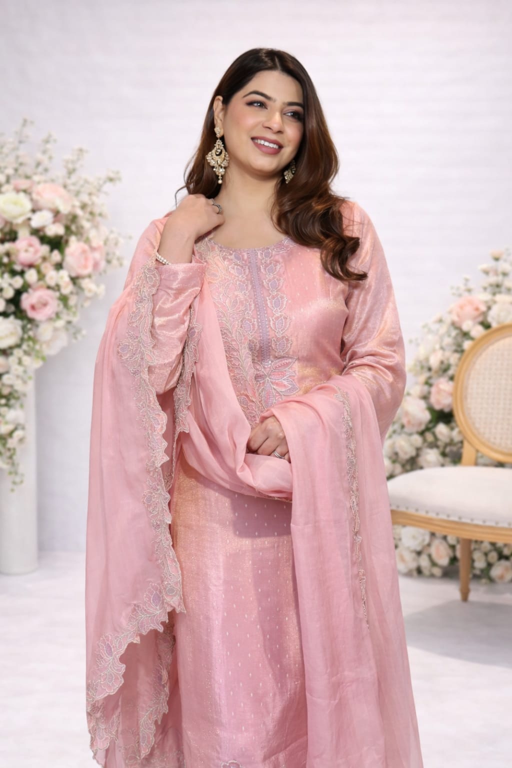 PINK AND BEIGE SUIT