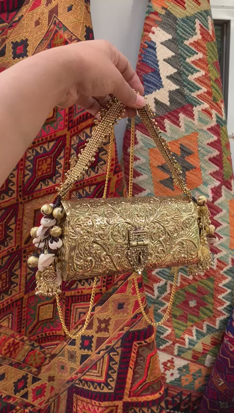 Gold brass bag